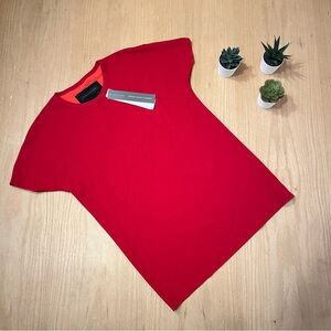 NWT Marie Saint Pierre Silk Red Short Sleeve Top